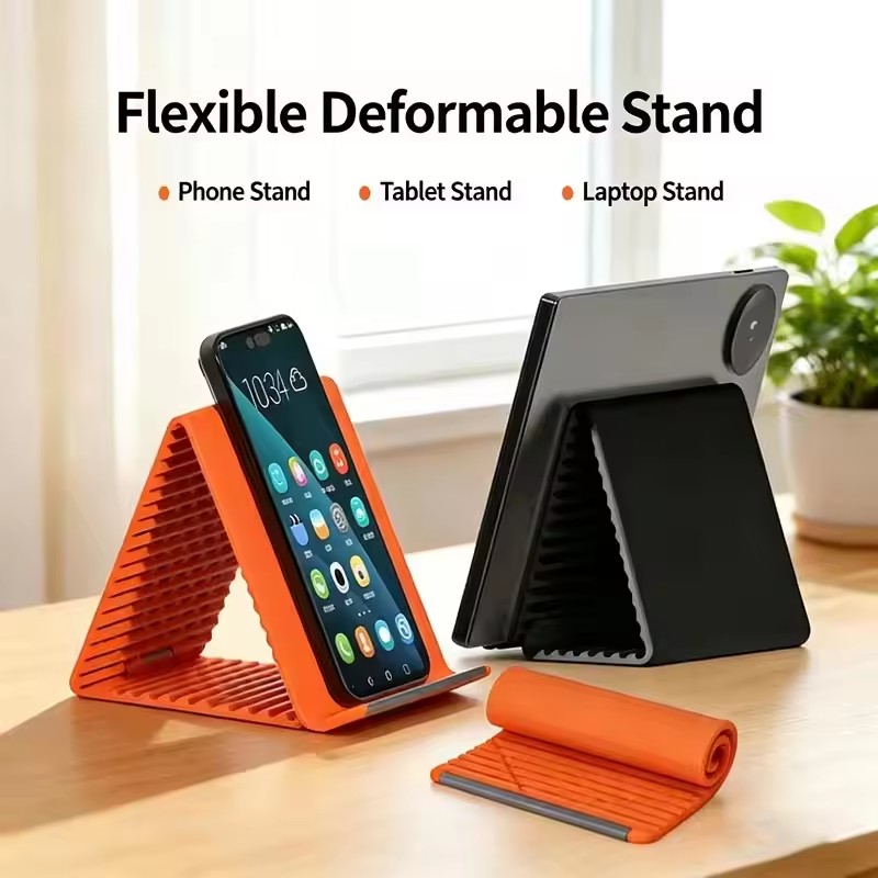 Desk Setup Stand - Uniwersalny, przenośny silikonowy stojak na telefon,
