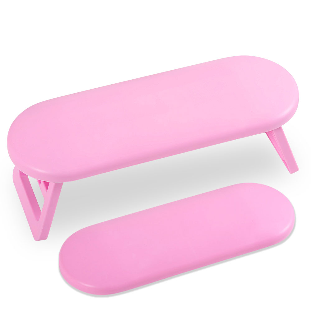 Desk Setup Design - Różowo-biała przenośna poduszka do paznokci Poduszka