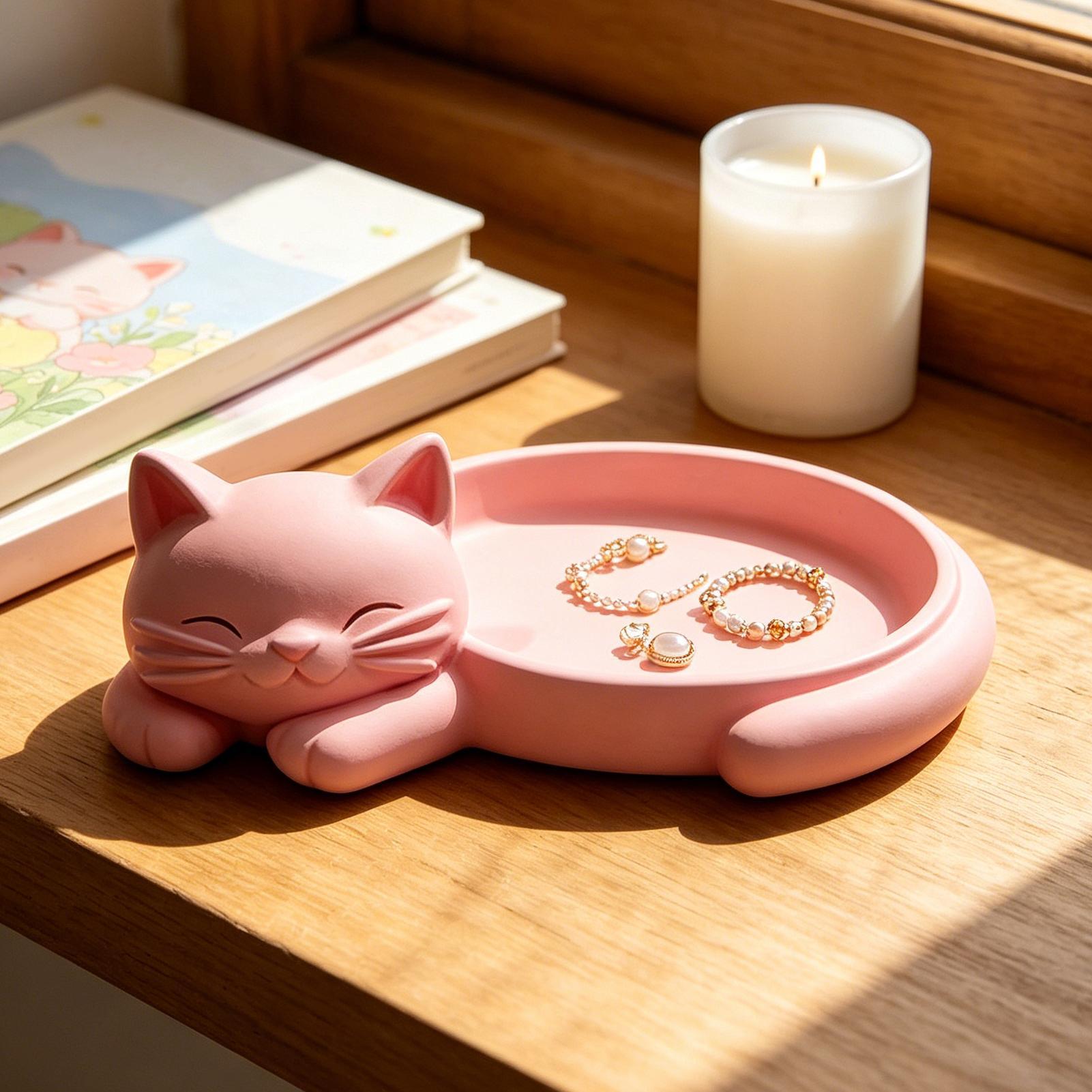 Desk Setup Design - Organizer na biżuterię w kształcie kota,