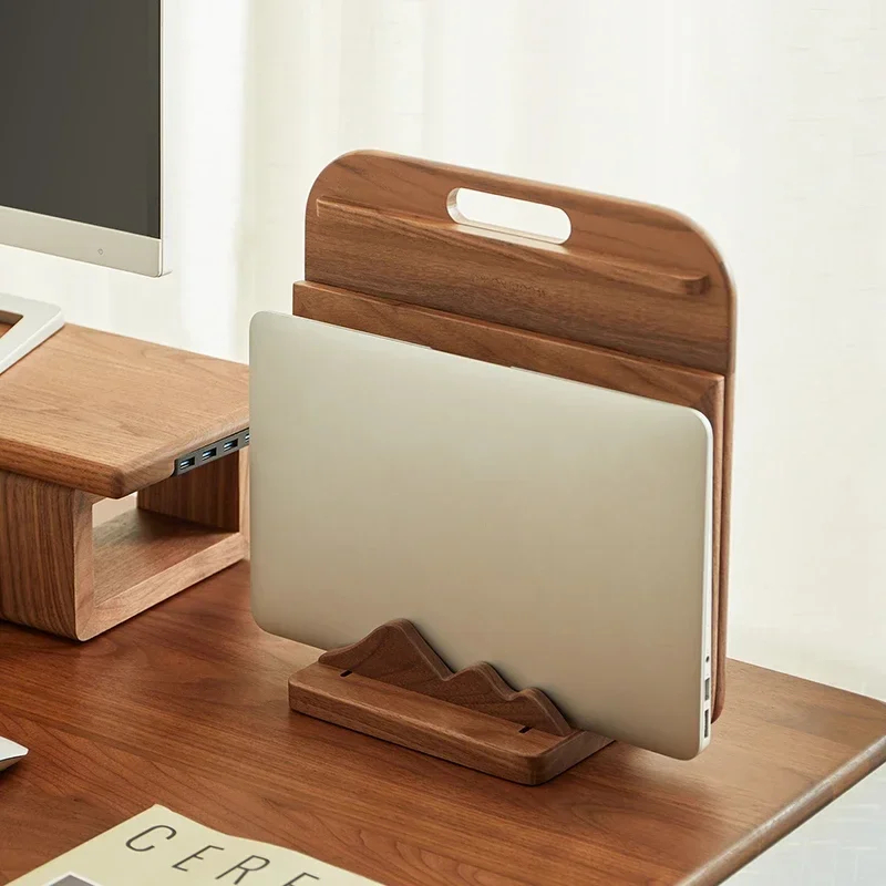 Vertical Laptop Stand - Drewniany stojak na laptopa z możliwością