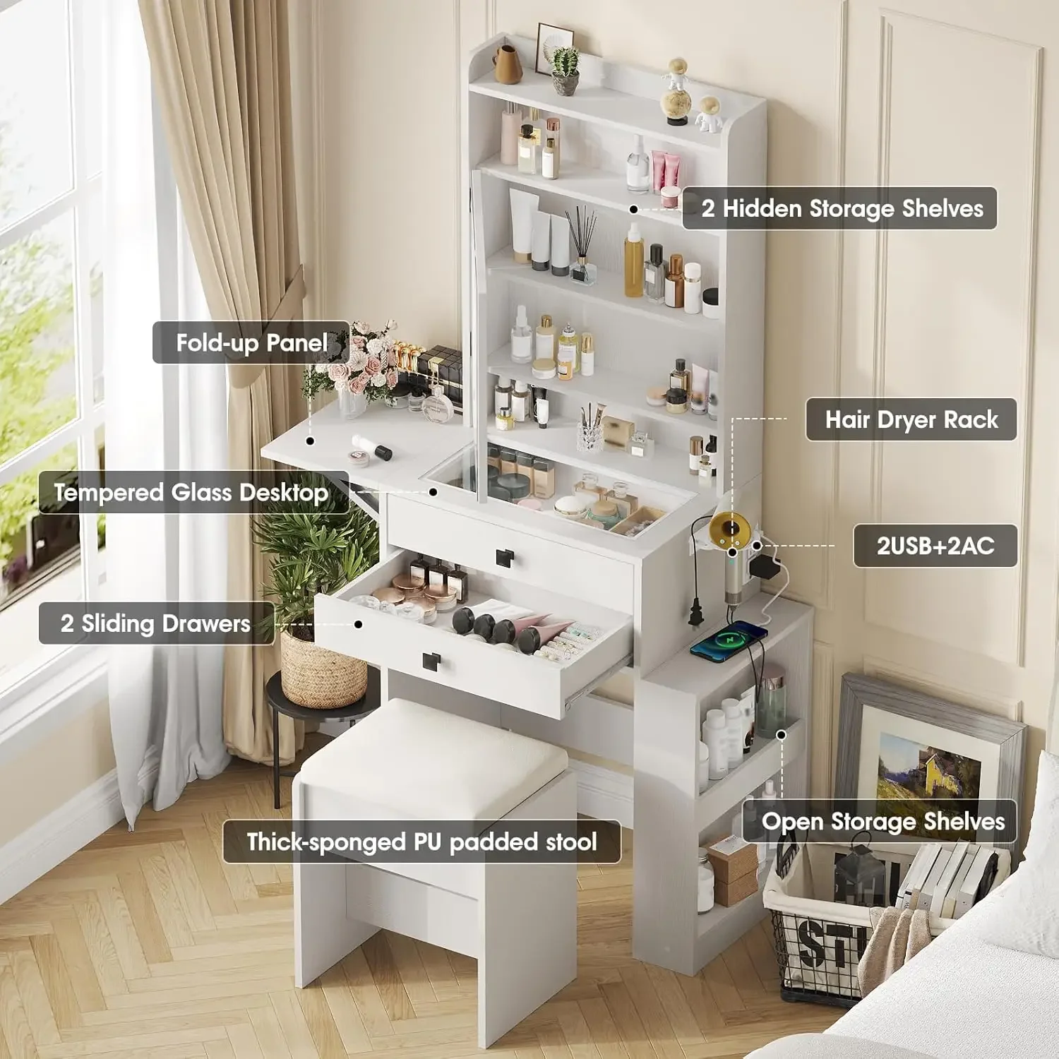 Mała toaletka z trzema regulow – Desk Setup Small recenzja i cena