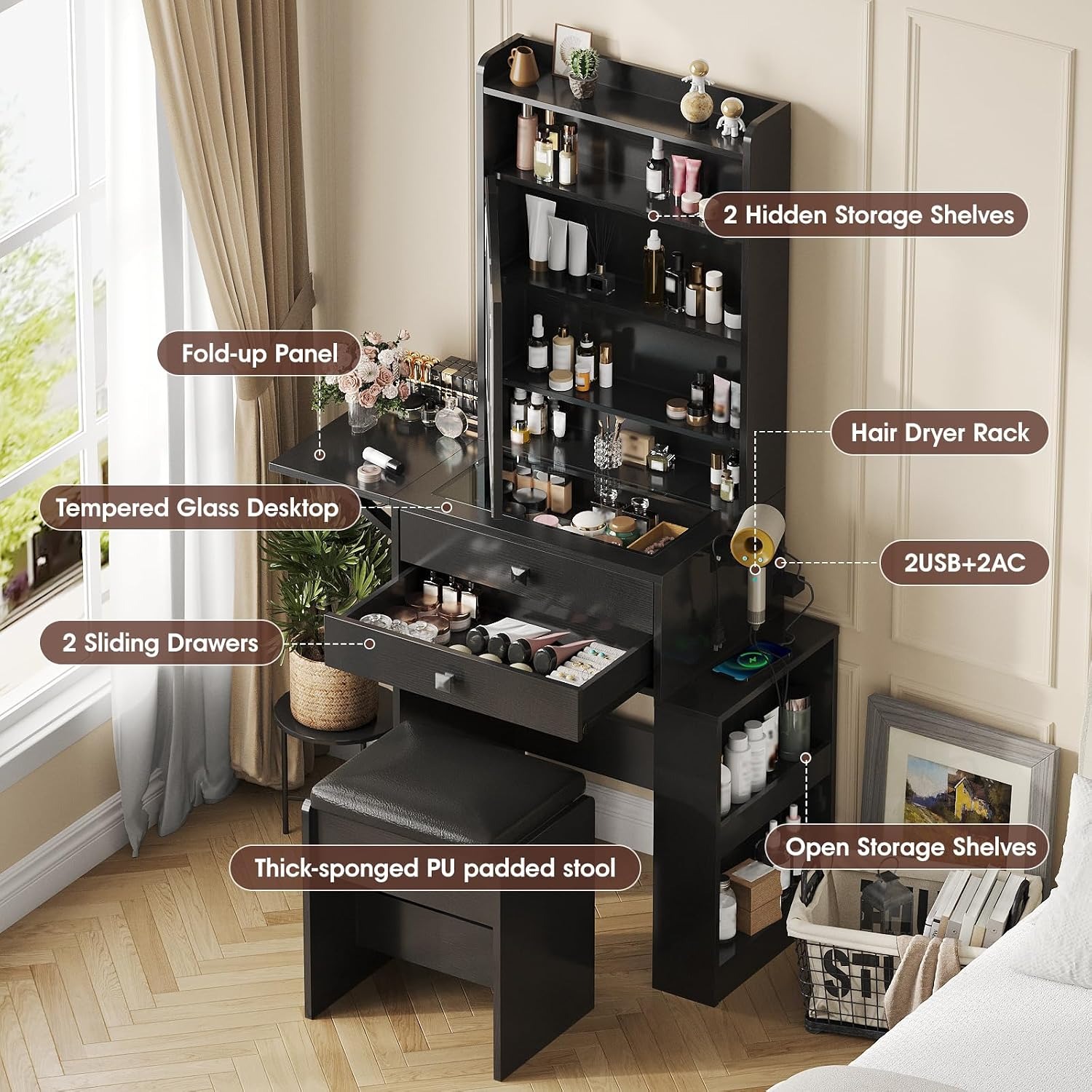 Mała toaletka z rozkładanym pa – Desk Setup Small recenzja i cena