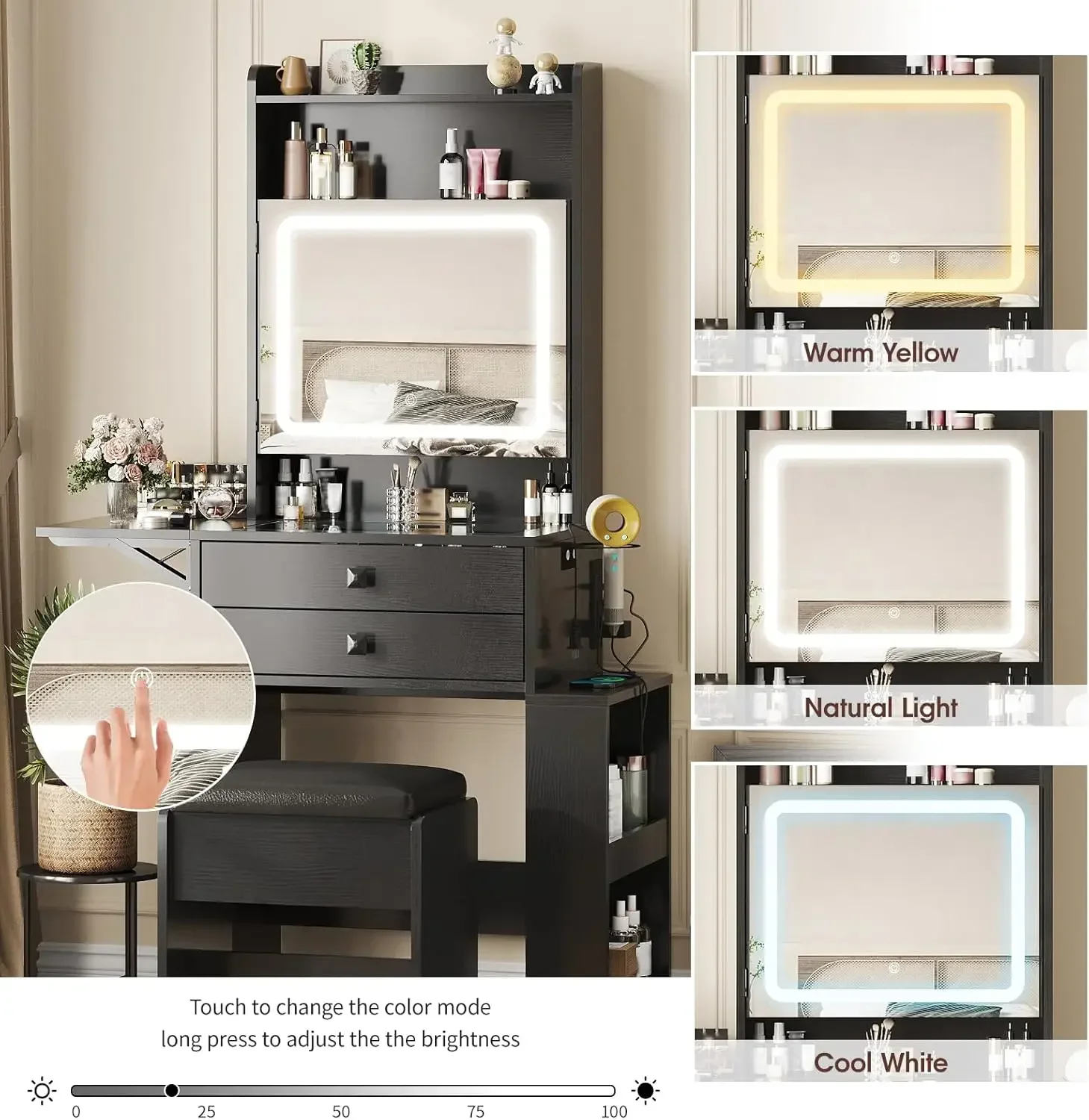 Mała toaletka do makijażu, 3 r – Desk Setup Small recenzja i cena