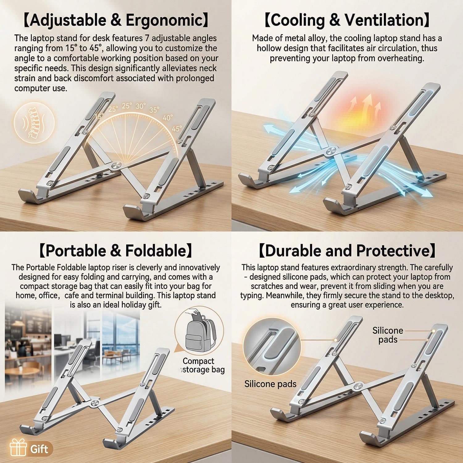 Metalowy przenośny składany st – Desk Setup Macbook recenzja i cena